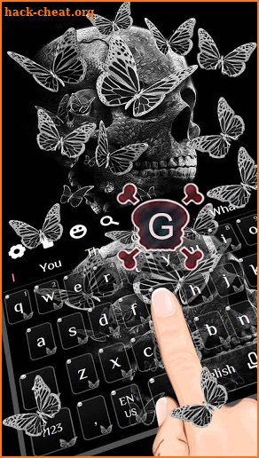 Black Butterfly Skull Keyboard screenshot