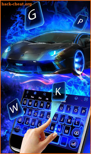 Black Car Blue Fire Keyboard Theme screenshot