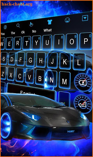 Black Car Blue Fire Keyboard Theme screenshot