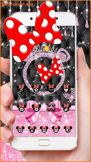 Black Cartoon Mouse Bowknot Theme screenshot