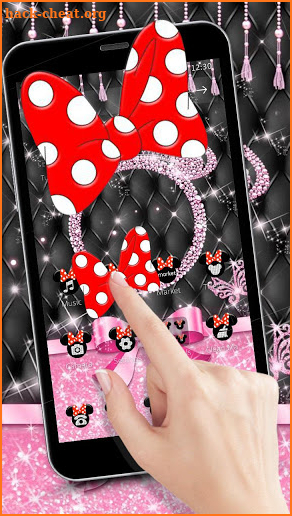 Black Cartoon Mouse Bowknot Theme screenshot