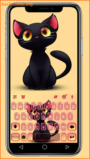 Black Cute Cat Keyboard Theme screenshot