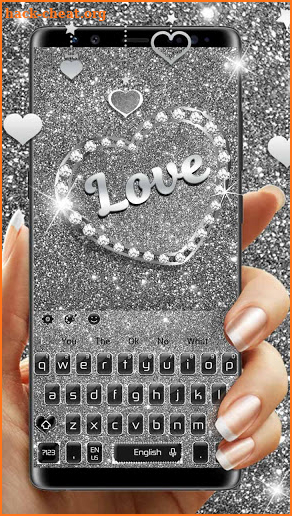 Black Diamond Glitter Keyboard Theme screenshot
