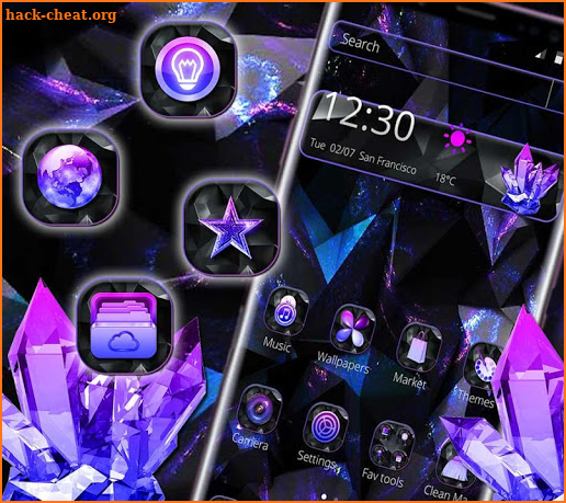 Black Galaxy Crystal Theme screenshot