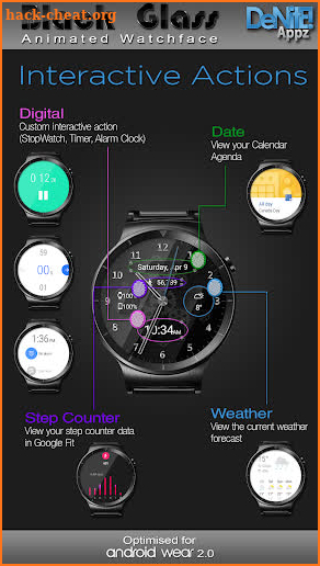 Black Glass HD Watch Face Widget & Live Wallpaper screenshot