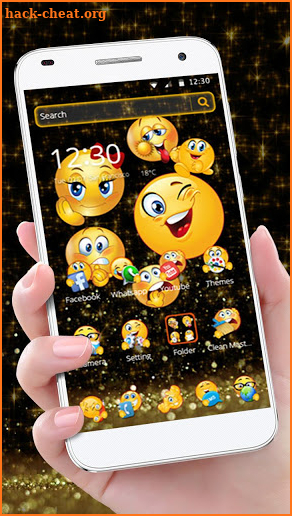 Black Glitter Emoji Theme screenshot