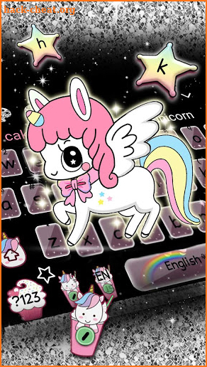 Black Glitter Unicorn Keyboard screenshot