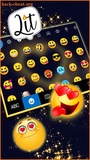 Black Gold Heart Keyboard Theme screenshot
