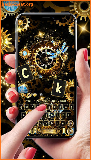 Black Gold Luxury Clock Keyboard screenshot