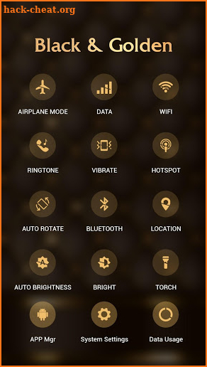 Black golden APUS Launcher theme screenshot