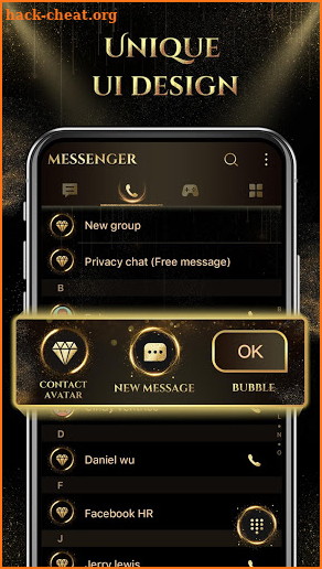 Black Golden SMS - Default SMS&Phone handler screenshot