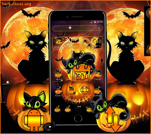 Black Halloween Cat Theme screenshot