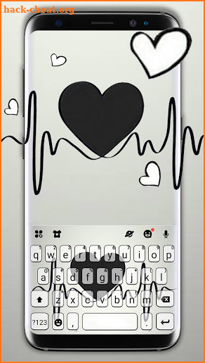 Black Heartbeat Keyboard Theme screenshot