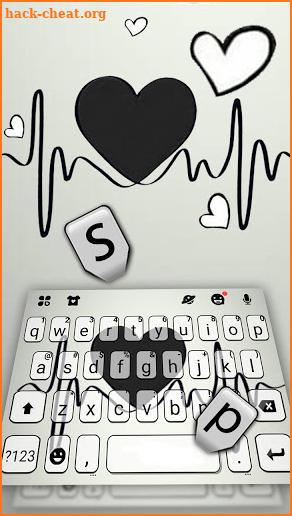 Black Heartbeat Keyboard Theme screenshot