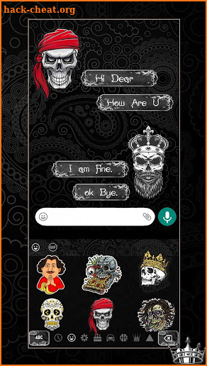 Black King Rose Skull Keyboard Theme screenshot