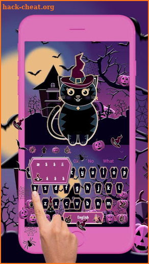 Black Kitty Halloween Keyboard Theme screenshot