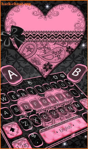 Black Lace Heart Keyboard Theme screenshot