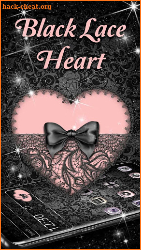 Black Lace Heart Theme screenshot