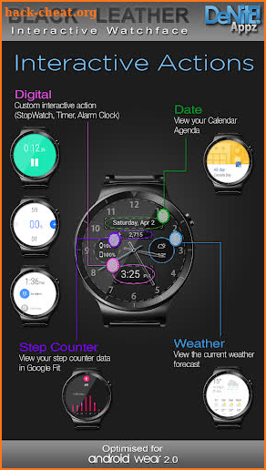 Black Leather HD WatchFace Widget & Live Wallpaper screenshot