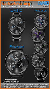 Black Metal HD Watch Face & Clock Widget screenshot