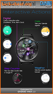 Black Metal HD Watch Face & Clock Widget screenshot