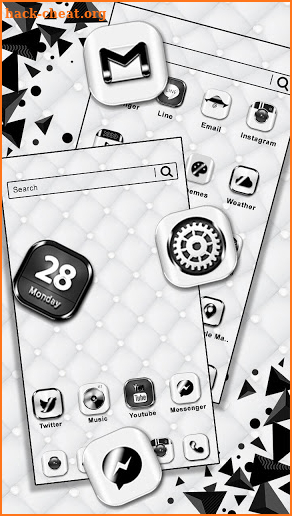Black, N, White Theme & Live Wallpaper screenshot