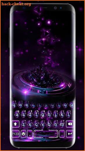 Black Neon Tech Keyboard Theme screenshot
