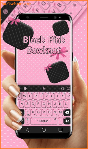 Black Pink Bowknot Keyboard Theme screenshot