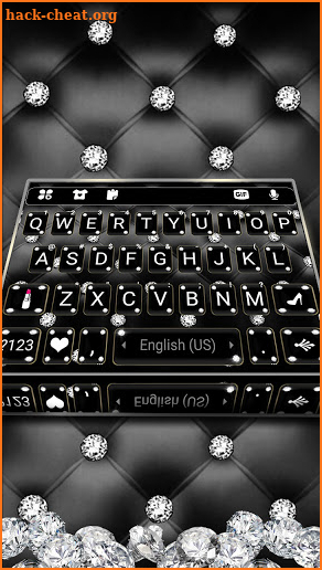 Black Pink Diamonds Keyboard Background screenshot