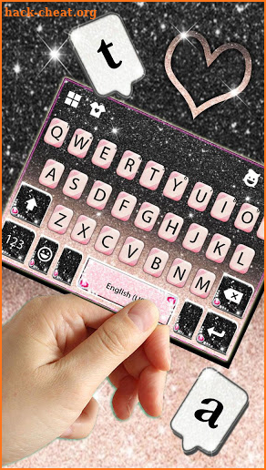 Black Pink Glitter Keyboard Theme screenshot