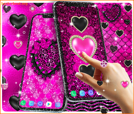 Black pink glitter live wallpaper screenshot