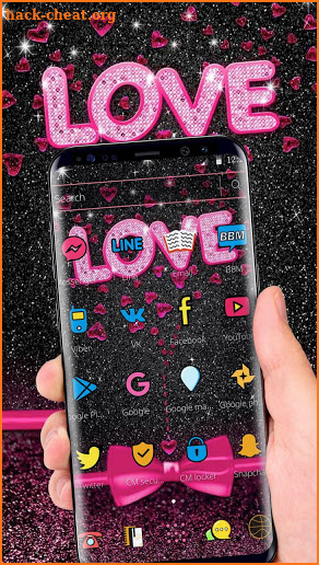 Black Pink Heart Love Romantic Theme screenshot