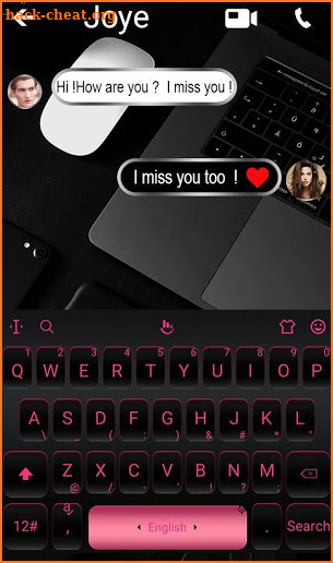 Black Pink Keyboard Theme screenshot