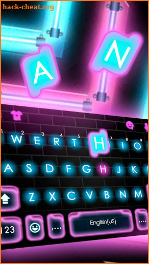 Black Pink Neon Keyboard Theme screenshot