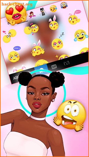 Black Pretty Girl Keyboard Theme screenshot