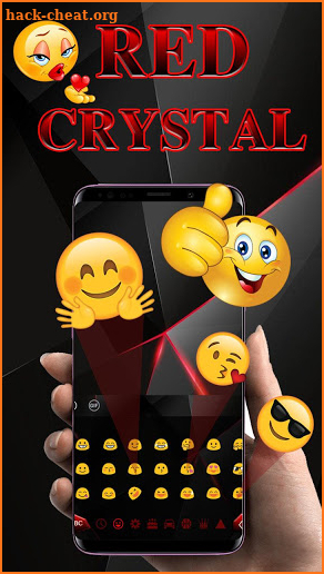 Black Red Crystal Diamond Keyboard screenshot