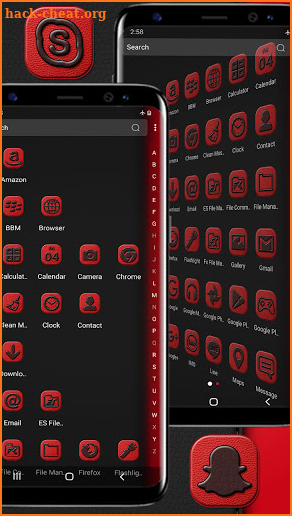 Black Red Leather Theme screenshot