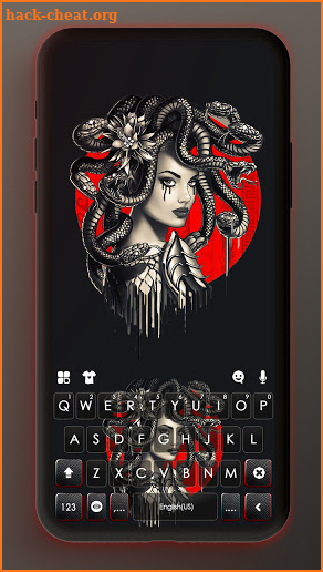 Black Red Medusa Keyboard Background screenshot
