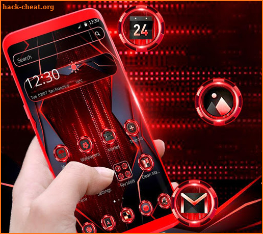 Black Red Tech Future Theme screenshot