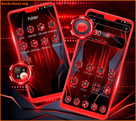 Black Red Tech Future Theme screenshot