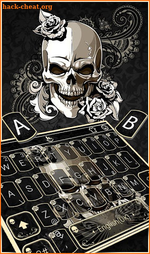 Black Rose Skull Keyboard Theme screenshot