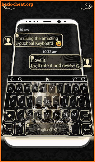 Black Rose Skull Keyboard Theme screenshot