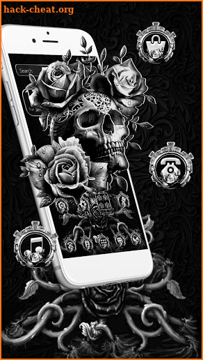 Black Rose Skull Theme screenshot