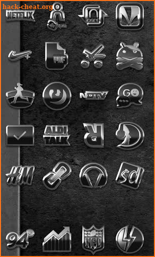 Black silver glas icon pack 3D screenshot