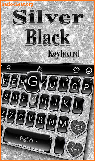 Black Silver Glitter Keyboard Theme screenshot
