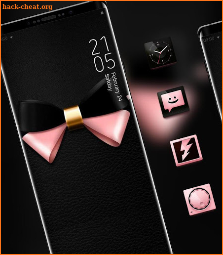 Black simple cute pink tie theme screenshot