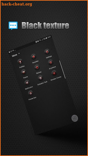 Black texture Next SMS Skin screenshot