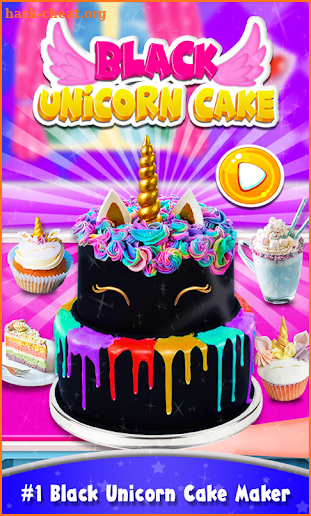 Black Unicorn Cake Maker! DIY Rainbow Glitter Food screenshot