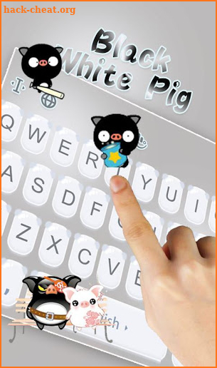 Black White Pig Keyboard Theme screenshot