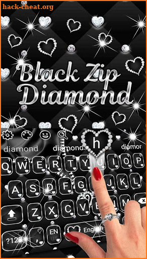 Black Zip Diamond Keyboard Theme screenshot